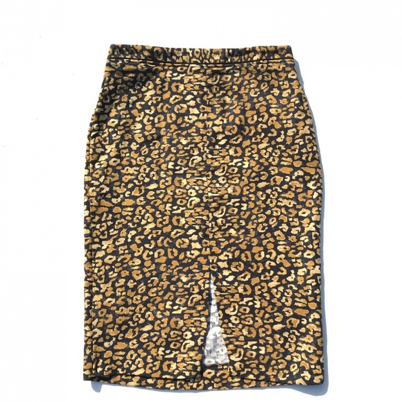 NEW Cheetah Print Knit Pencil Skirt Size 6 :078 - Picture 8 of 8
